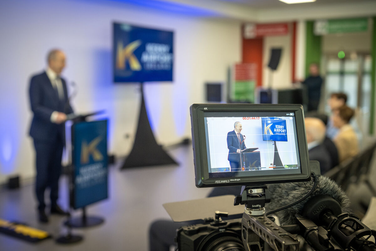 Taoiseach Micheál Martin at the official opening of the new arrivals Hall in Kerry Airport. 