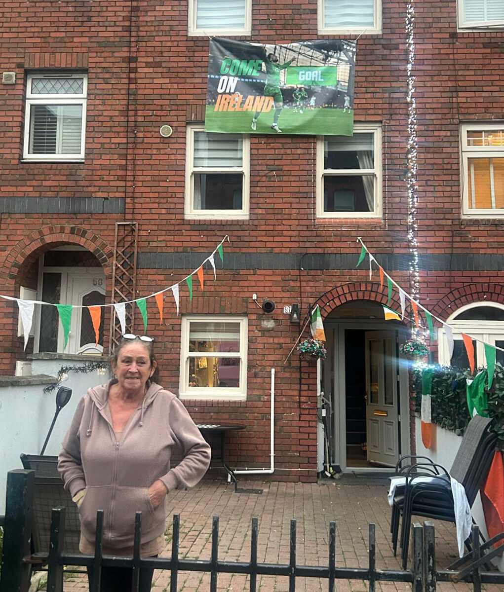 Relatives of Troy Parrott at their family home in Portland Row, Dublin. Pic: Gareth Chaney