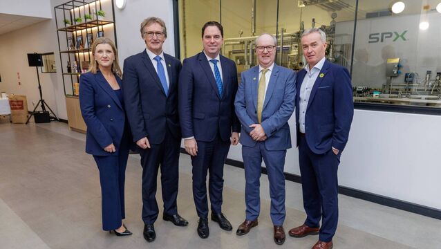 <p>From left: Aoife Murphy, chief ingredients officer at Tirlán; John Murphy, chairperson; agriculture minister Martin Heydon; Seán Molloy, chief executive; and Jim O' Neill, chief operations and consumer officer. Picture: Dylan Vaughan </p>
