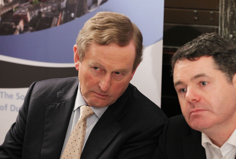 February 2017: If Enda Kenny bore any resentment for Paschal Donohoe's part in the 2010 leadership heave he didn't show it, promoting the first-time TD to the transport ministry in 2014 and later to public expenditure (2016) and finance (2017). File picture: Stephen Collins