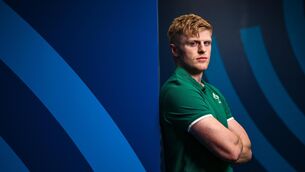 <p>Tommy O'Brien poses for a portrait during a Ireland Rugby media conference at the IRFU High Performance Centre. Pic: Ramsey Cardy/Sportsfile.</p>