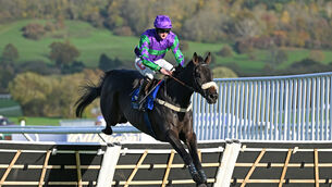 <p>JUCE: Give It To Me OJ ,with Caoilin Quinn, wins the Masterson Holdings Hurdle at Cheltenham.</p>