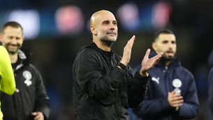 <p>Manchester City manager Pep Guardiola says it is too early to talk about the title race. Pic: Nick Potts/PA</p>