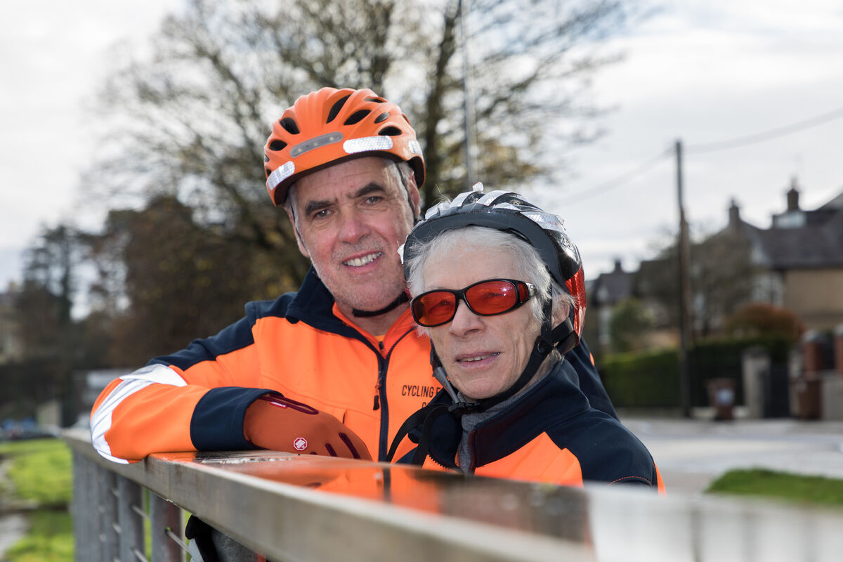 Mark O’Donoghue and Anne Kelliher on the Marina in Cork. Anne welcomes the growth of Cycling for All in Kerry but says they need more pilots. Picture: David Creedon