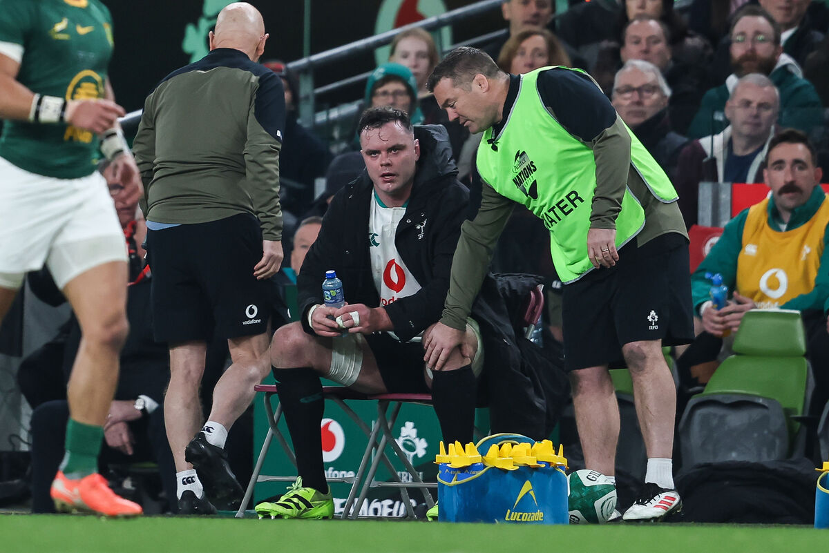 Ireland’s James Ryan after receiving a yellow card