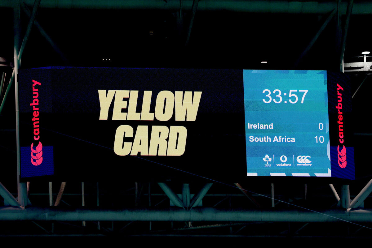 A view of 'Yellow Card' on the big screen. Pic: INPHO/Dan Sheridan