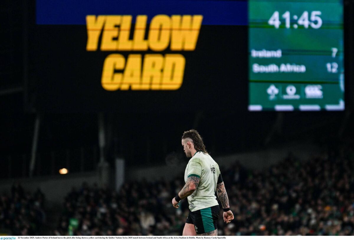 DISCIPLINED: Ireland's Andrew Porter was one of four Irish yellows. 