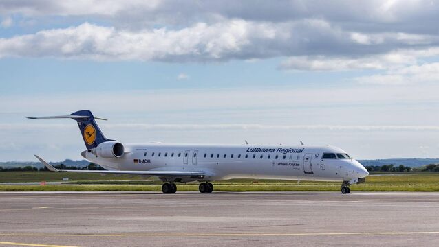 <p>A Lufthansa Regional aircraft at Cork Airport. Cork Airport will expand services to Frankfurt next year with up to six services to the European financial hub each week - part of a series of major schedule increases announced on Tuesday. Picture: Karol Kachmarsky/Cork Airport</p>