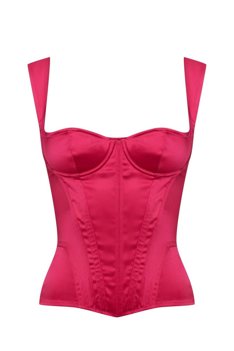 Medici Red Corset, €650,Susan Hunter. susanhunter.ie. Medici Red Corset, €650,Susan Hunter. susanhunter.ie.