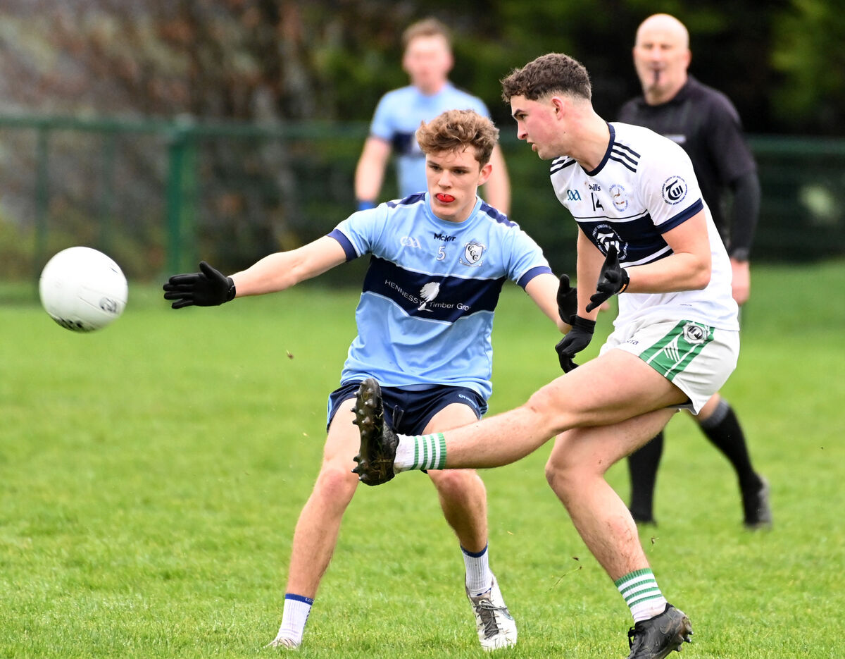 Colaiste Choilm, Ballincollig's Luke Mahony shoots past Clonakilty community college's Jerry O'Leary during the TUS Corn Ui Mhuiri, group 4, round 3 at Newcestown. Picture; Eddie O'Hare