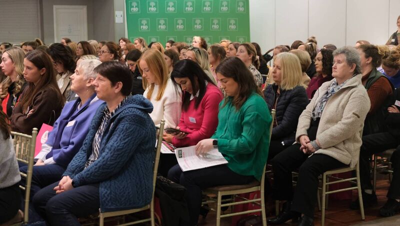 Crowds at the Dairy Women Ireland event who heard keynote addresses from MEPs Cynthia Ní Mhurchú and Maria Walsh, who both spoke of the importance of women finding their voice and making it heard.