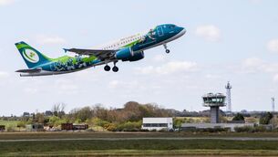 <p> An Aer Lingus A320 taking off. Aer Lingus completed a software update on its fleet without operational disruption. Picture: David Creedon</p>