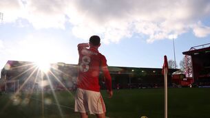 <p>SEEING THE LIGHT: Elliot Anderson of Nottingham Forest shields his eyes from the sun as he takes a corner kick during the Premier League match between Nottingham Forest and Brighton &amp; Hove Albion at City Ground on November 30, 2025 in Nottingham, England. (Photo by Carl Recine/Getty Images)</p>