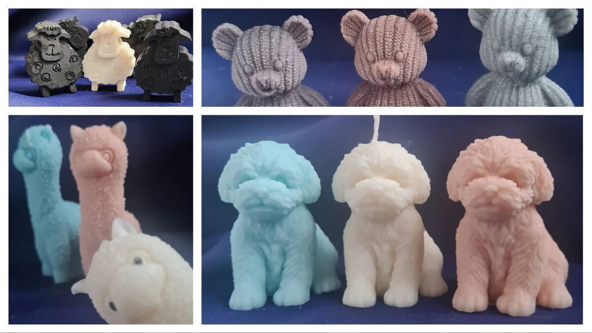 Some of the carved soap products made by Catalina Borta for bluedoorshop.com