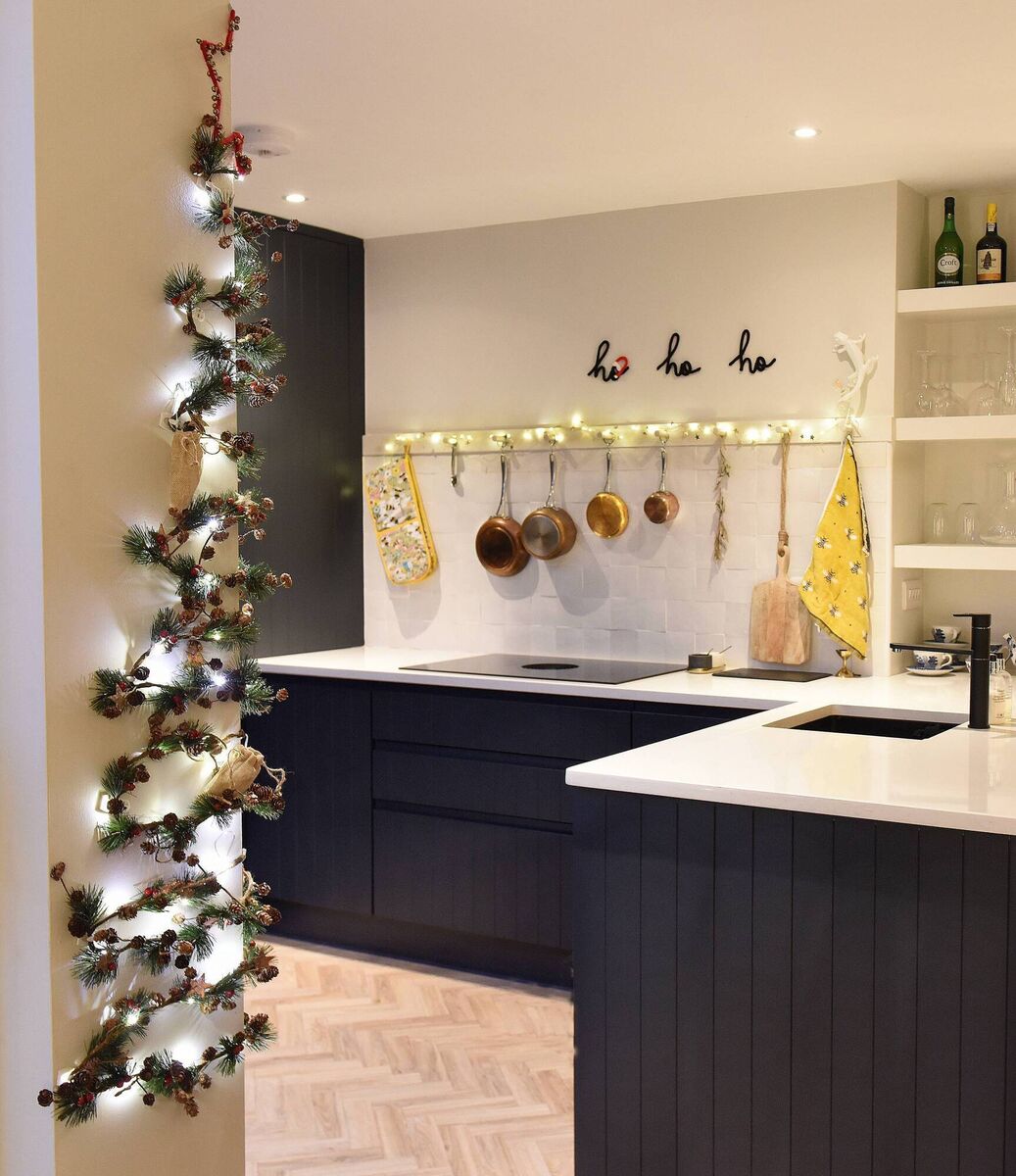 Jennifer Sheahan's decorations and flat Christmas tree. Picture: Moya Nolan