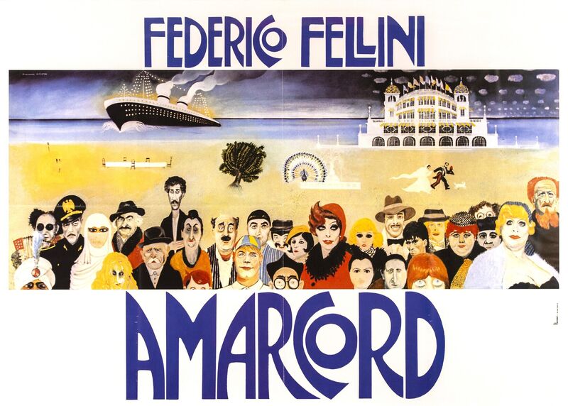 An original and vintage poster  of Fellini's Amarcord at Lot 100.