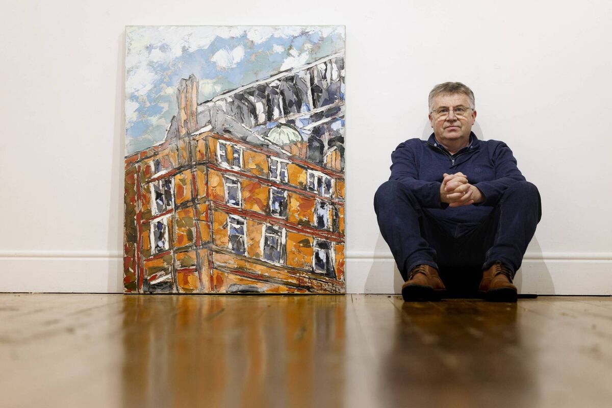 Artist and Curator John O'Donnell with his artwork 'Spencer Place corner along The Liffey' which will be part of the Dublin Simon Community Art Auction Artist and Curator John O'Donnell with his artwork 'Spencer Place corner along The Liffey' which will be part of the Dublin Simon Community Art Auction