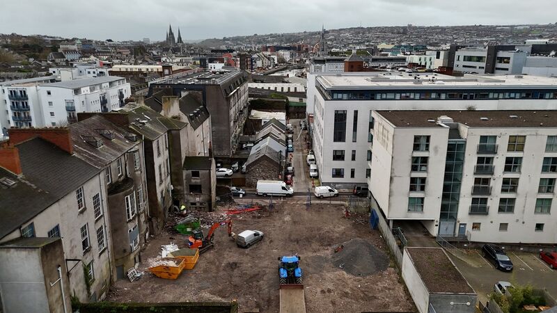 Site clearance underway to the rear of Nos 31.32 and 33 South Terrace, a trio of Georgian beauties once owned by noted architect Sir Thomas Deane. Pictures: Larry Cummins