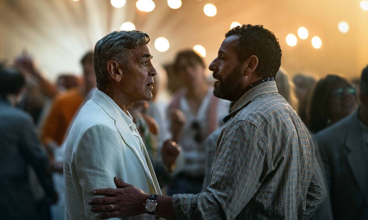 George Clooney and Adam Sandler in Jay Kelly on Netflix. George Clooney and Adam Sandler in Jay Kelly on Netflix.Â