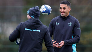 <p>SETTLING IN: Rieko Ioane at Leinster Rugby training at UCD this week. Pic: INPHO/Andrew Conan</p>