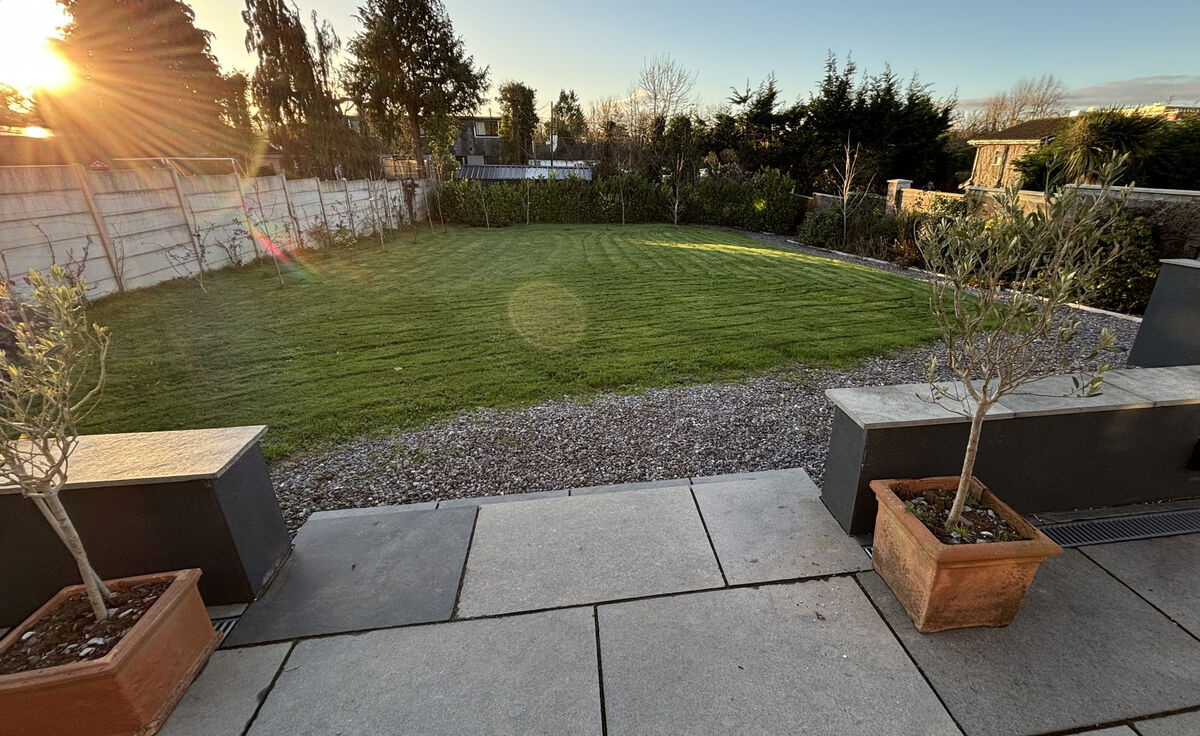 Evening sunlight to the rear of No 45