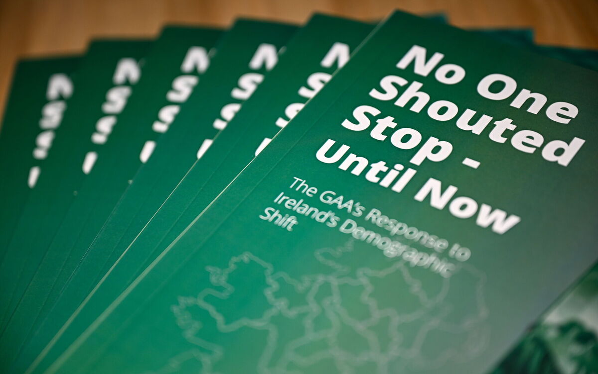 A view of the report during the launch of the GAA National Demographics Report at Croke Park in Dublin. Photo by Seb Daly/Sportsfile