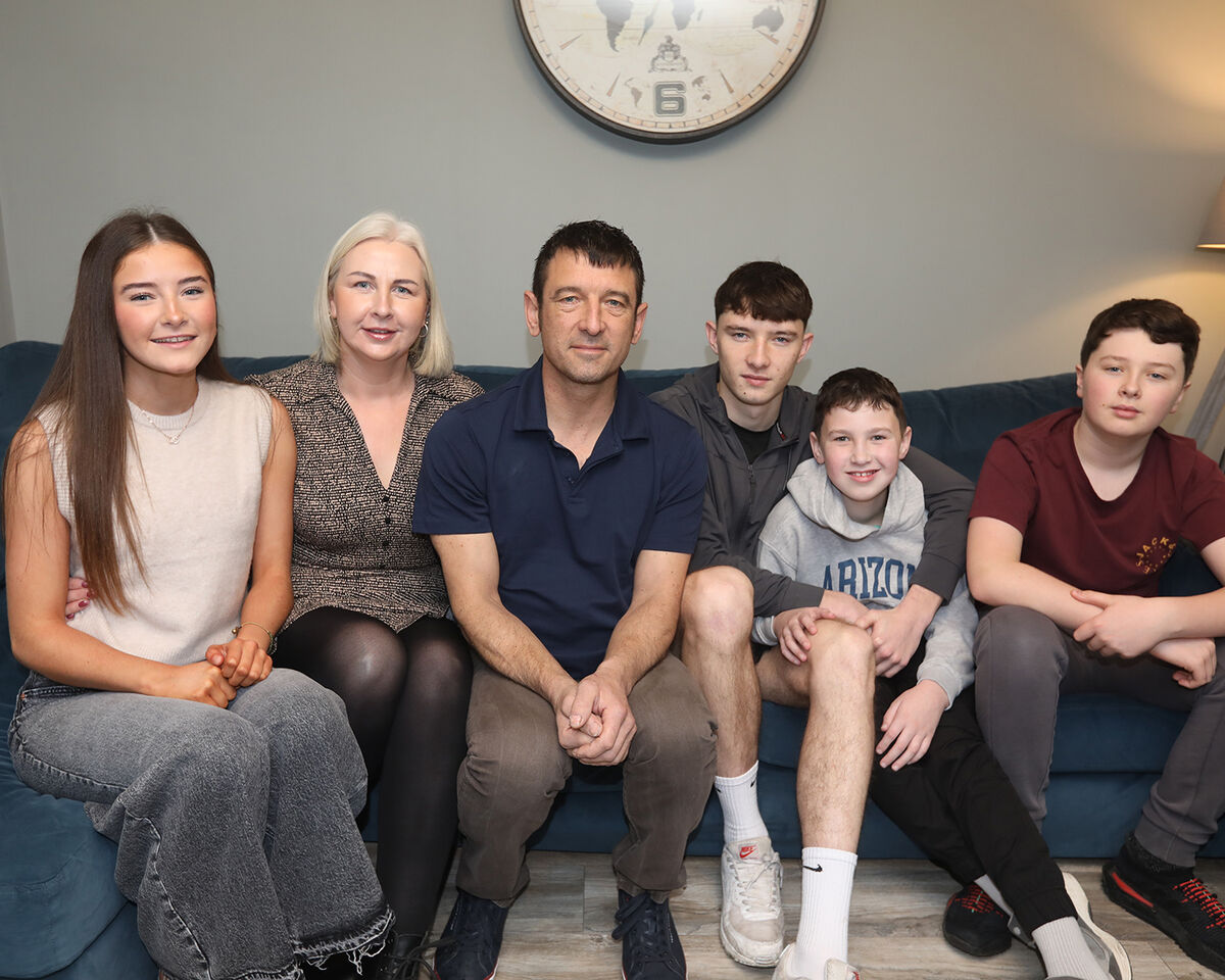 Francis Hogan (centre) with daughter Sierra, wife Andina and sons Dayle, Leon and Byron Hogan at home in Templemore, County Tipperary. Picture: Brendan Gleeson