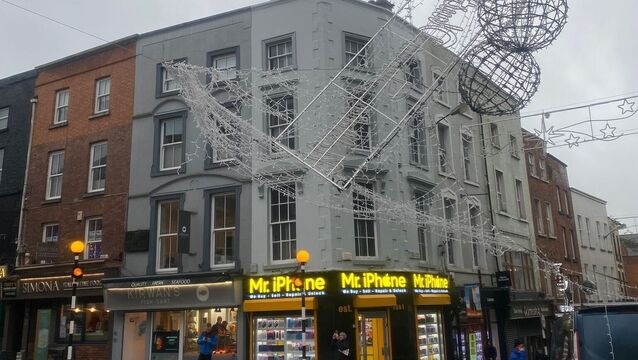 <p>Damaged Christmas lights in Drogheda (Louth County Council/PA)</p>