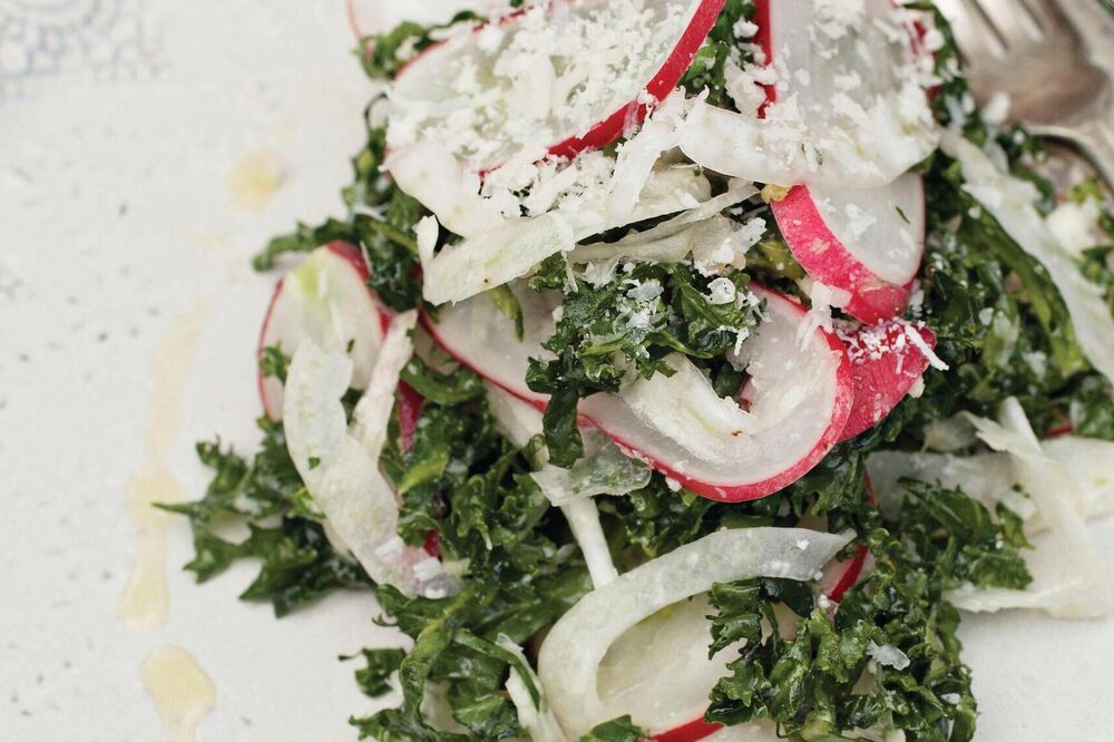 Kale, Fennel, Radish and Parmesan Salad