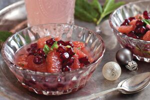 Ruby Grapefruit, Pomegranate and Shredded Mint Salad