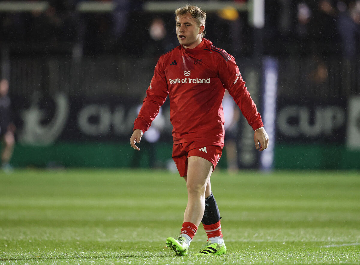 Munster's Craig Casey during the warm up ahead of the match. Pic: Dan Clohessy/Inpho