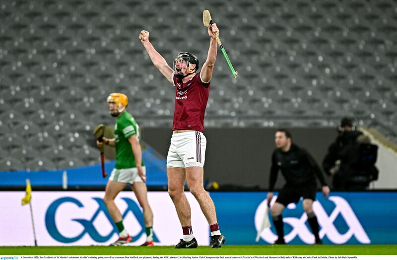 Ben Maddock of St Martin’s celebrates his side's winning point, scored by teammate Ben Stafford, not pictured. Photo by Seb Daly/Sportsfile Ben Maddock of St Martin’s celebrates his side's winning point, scored by teammate Ben Stafford, not pictured. Photo by Seb Daly/Sportsfile