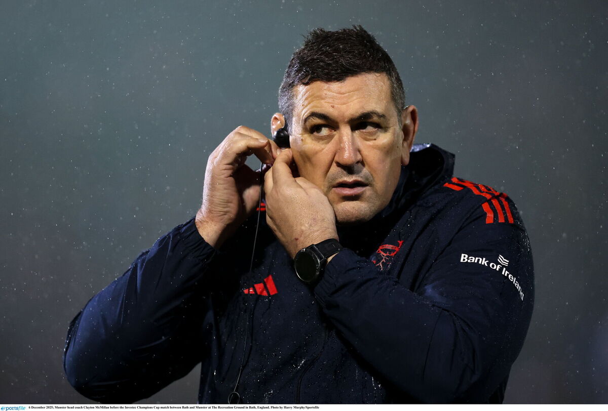 Munster head coach Clayton McMillan before the Investec Champions Cup match between Bath and Munster at The Recreation Ground in Bath, England. Photo by Harry Murphy/Sportsfile