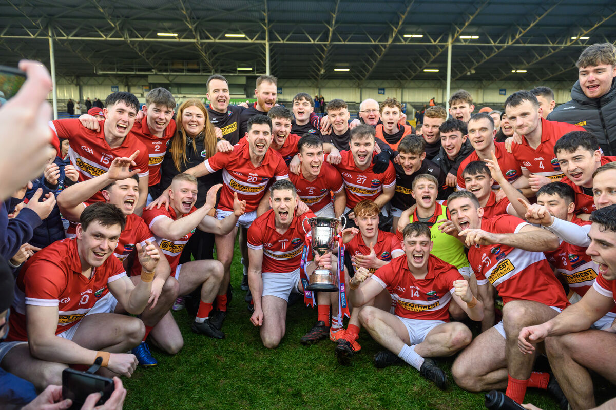 Dingle captain Paul Geaney celebrates with his team. Pic: Dan Linehan Dingle captain Paul Geaney celebrates with his team. Pic: Dan Linehan