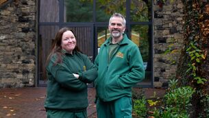 <p>Eibhlín Murphy, Ranger, and John Leahy, Senior Ranger, pictured at Fota Wildlife Park. Fota Wildlife Park will reopen to the public just before Christmas on Saturday, December 20th following a 10-week closure due to bird flu. Picture: Michael O'Sullivan / OSM PHOTO</p>