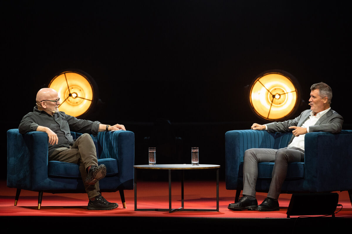 Roddy Doyle and Roy Keane in conversation at Live at The Marquee Cork. Picture: Darragh Kane