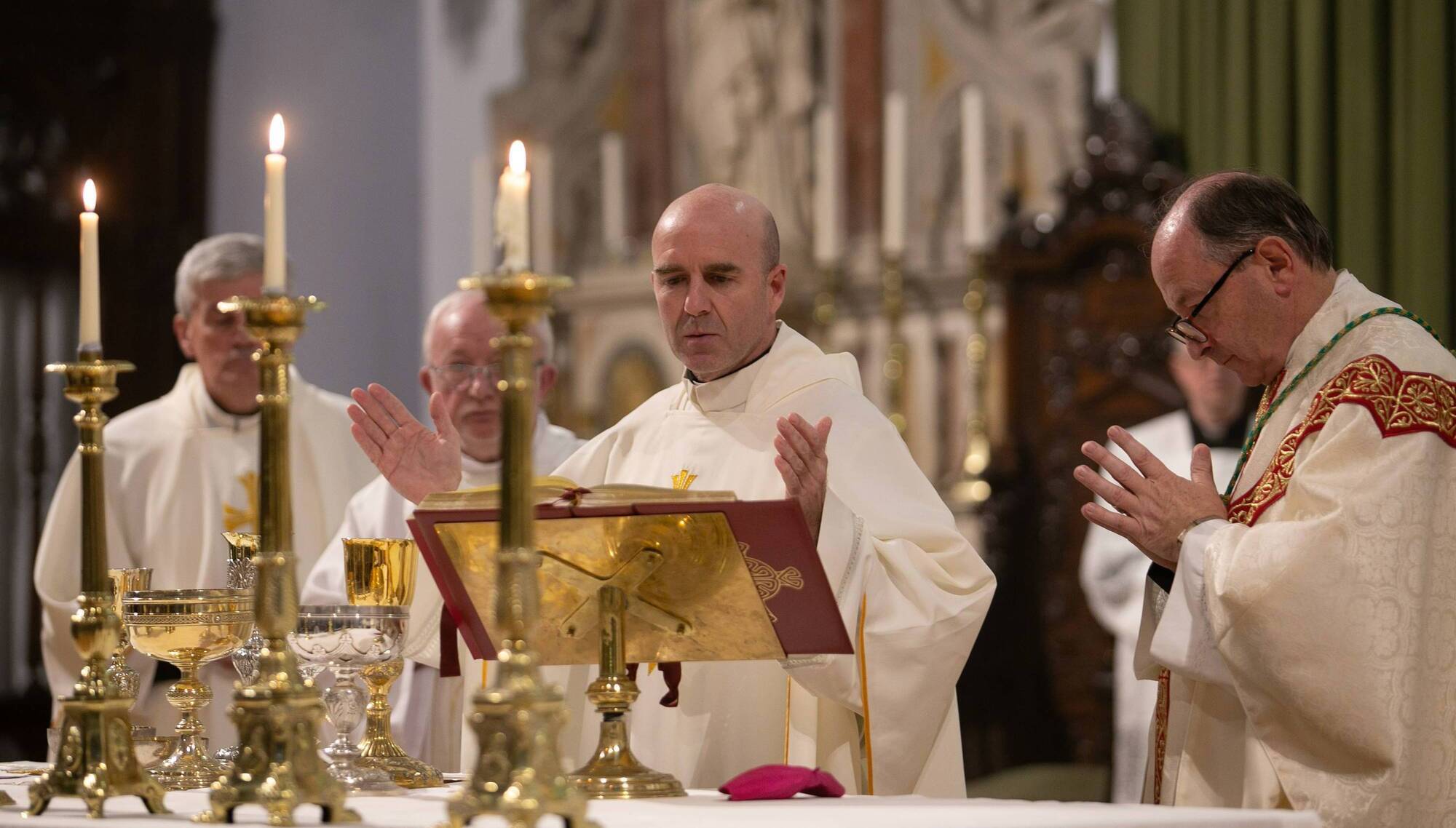 Fr Stuart McGovern during his ordination at the Cathedral of the Most Holy Trinity in Waterford City which was celebrated by Bishop Alphonsus Cullinan on November 23, the feast of Christ the King. Picture: John Power