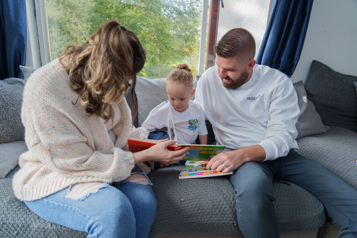 Leona Lacey, husband Fintan and baby Sunnie photographed at their home in Monasterboice, County Louth. Photo: Barry Cronin Leona Lacey, husband Fintan and baby Sunnie photographed at their home in Monasterboice, County Louth. Photo: Barry Cronin