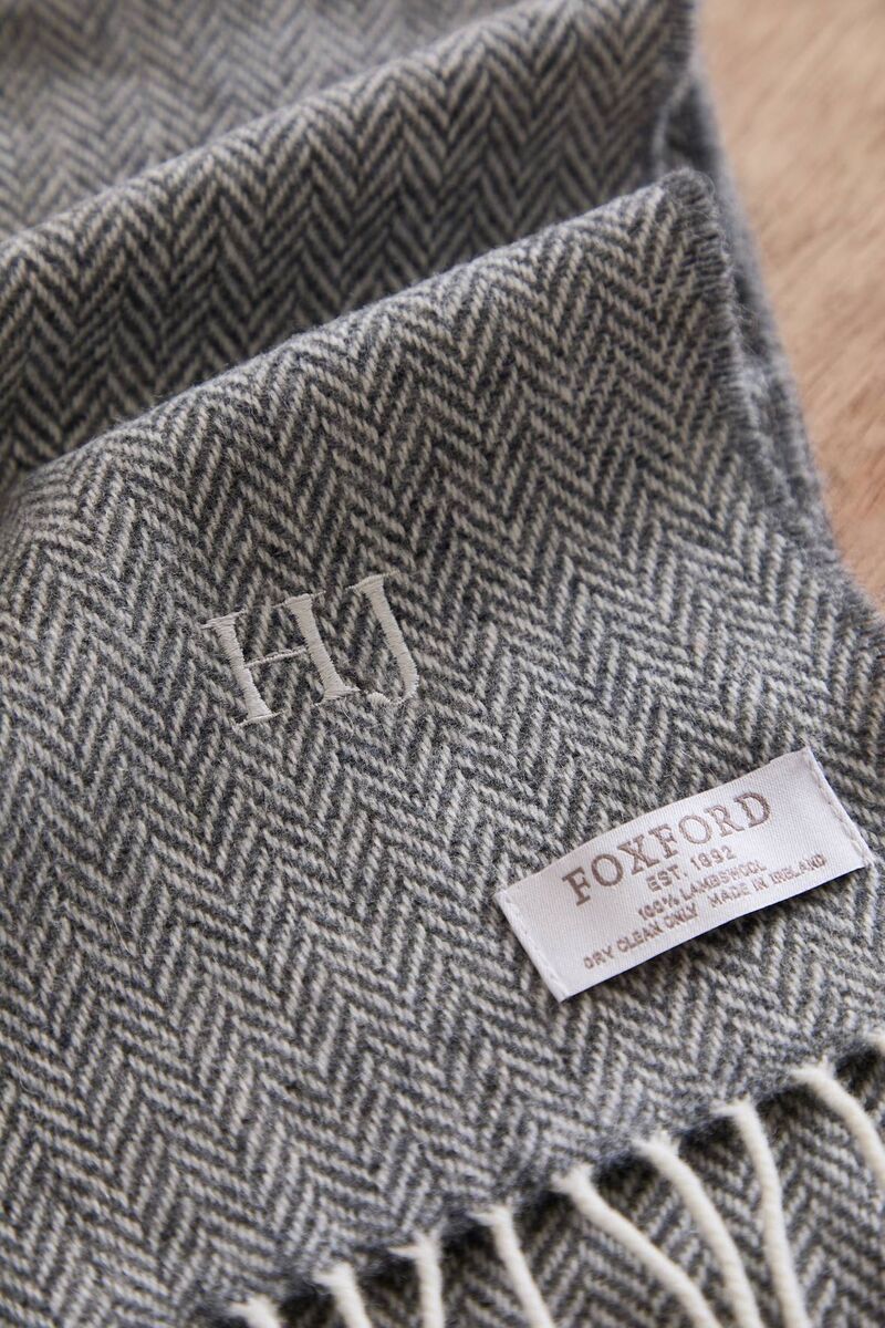 Foxford Herringbone personalised scarf Foxford Herringbone personalised scarf