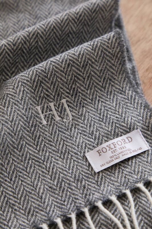 Foxford Herringbone personalised scarf