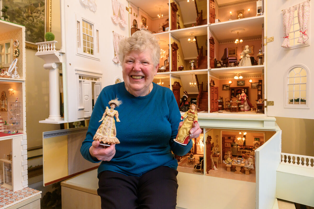 Pat with two of her dolls. Pat with two of her dolls.
