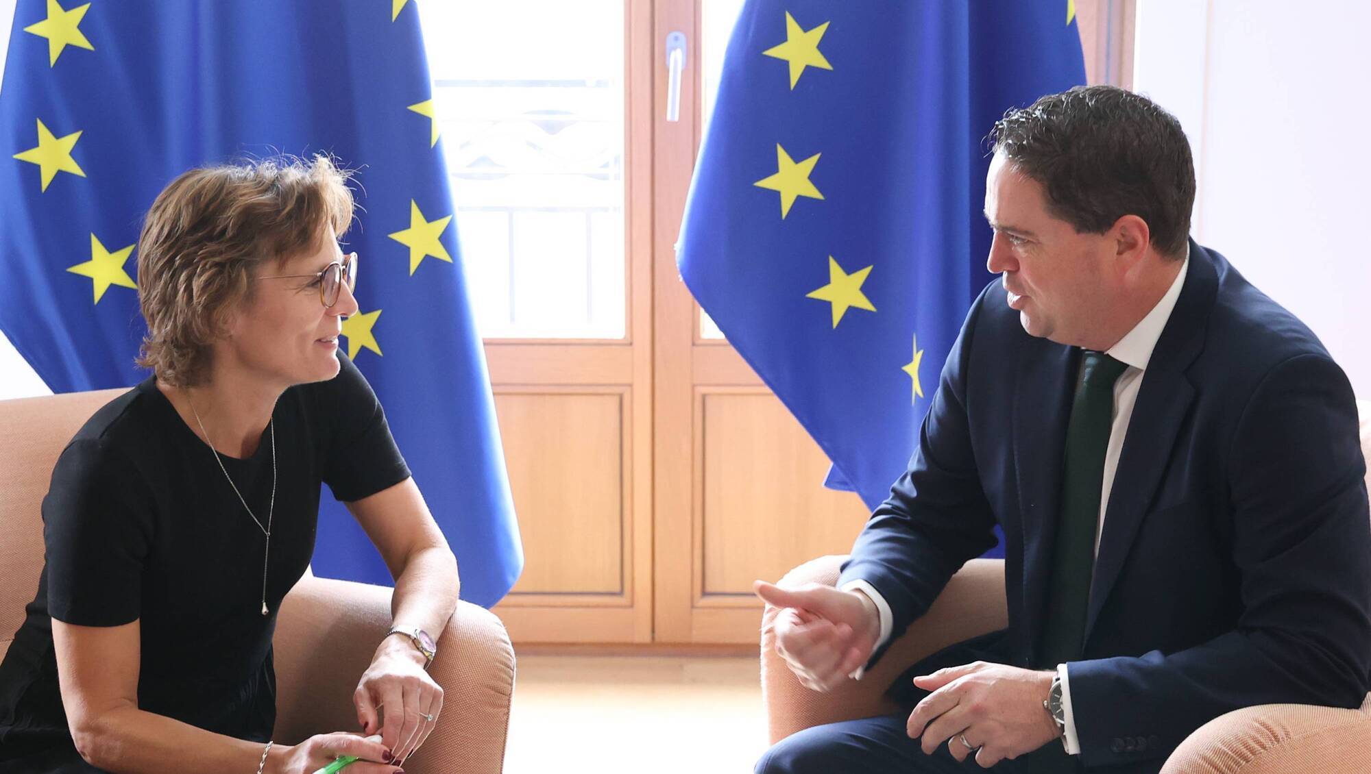 EU environment commissioner Jessika Roswall and agriculture minister Martin Heydon meeting earlier this year.