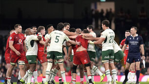 <p>Tempers fray between South Africa's Eben Etzebeth and Wales's Alex Mann during the Quilter Nations Series match at Principality Stadium, Cardiff. Picture: Andrew Matthews/PA Wire</p>