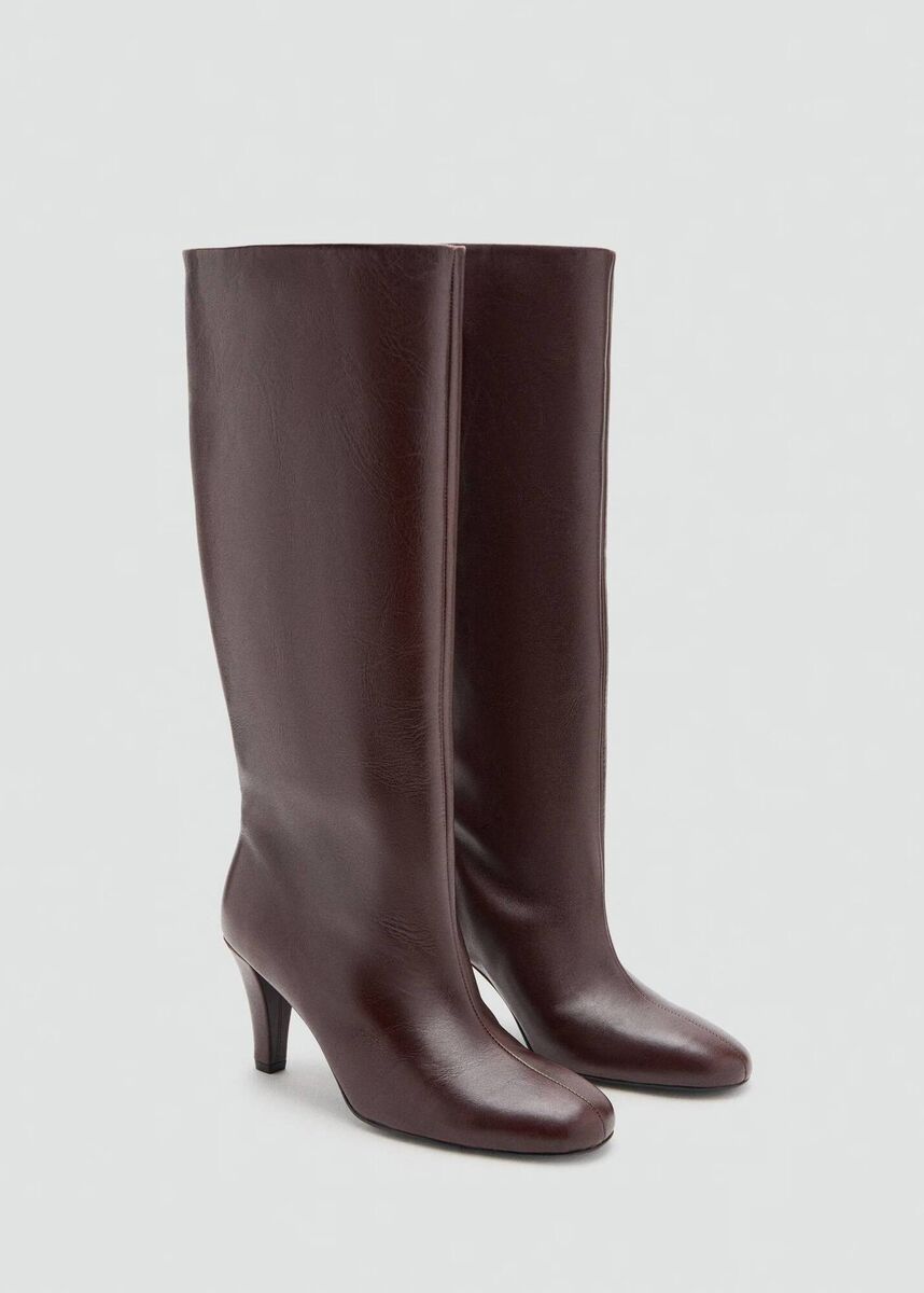 Heeled leather boots, Mango, €149.99