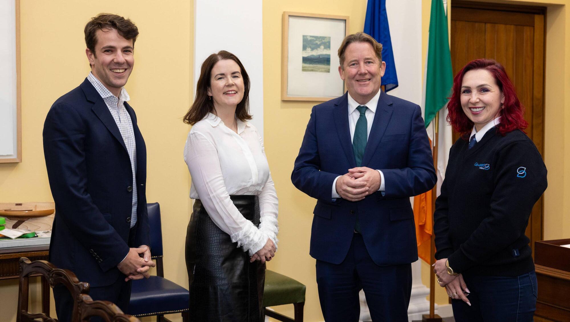 Go-Ahead Group chief commercial officer Daniel Lewis; Go-Ahead Ireland managing director Dervla McKay; Minister for Transport, Darragh O’Brien, and Go-Ahead Ireland driver Ramona Mihai as the company announced 400 new roles in the greater Dublin area. Picture: Shane O’Neill/Coalesce
