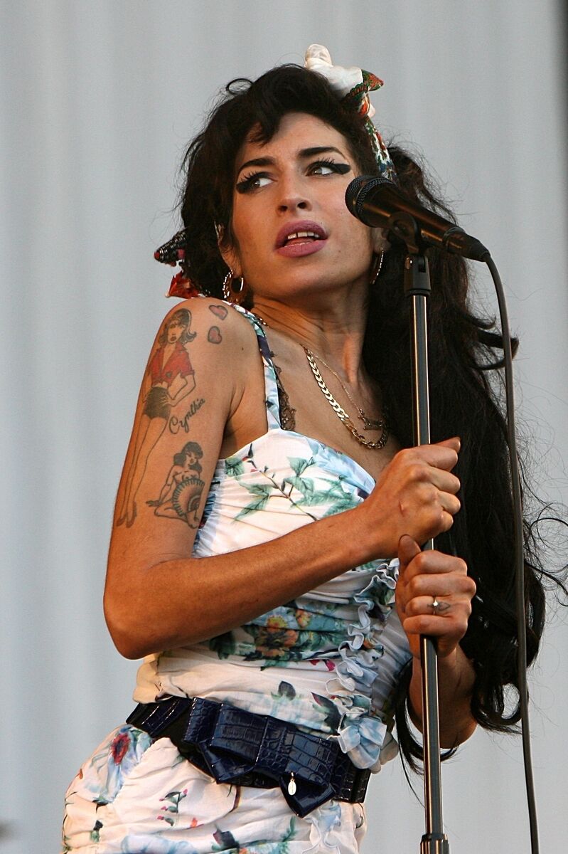 Amy Winehouse performs during the Oxegen Festival 2008 at the Punchestown Racecourse, Naas, County Kildare, Ireland.