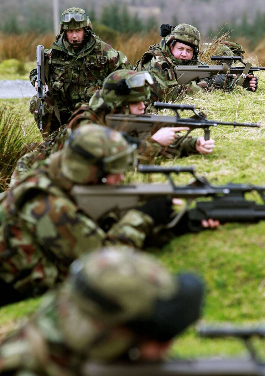 Members of the Defence Forces engaging in an exercise. File picture: Brian Lawless/PA