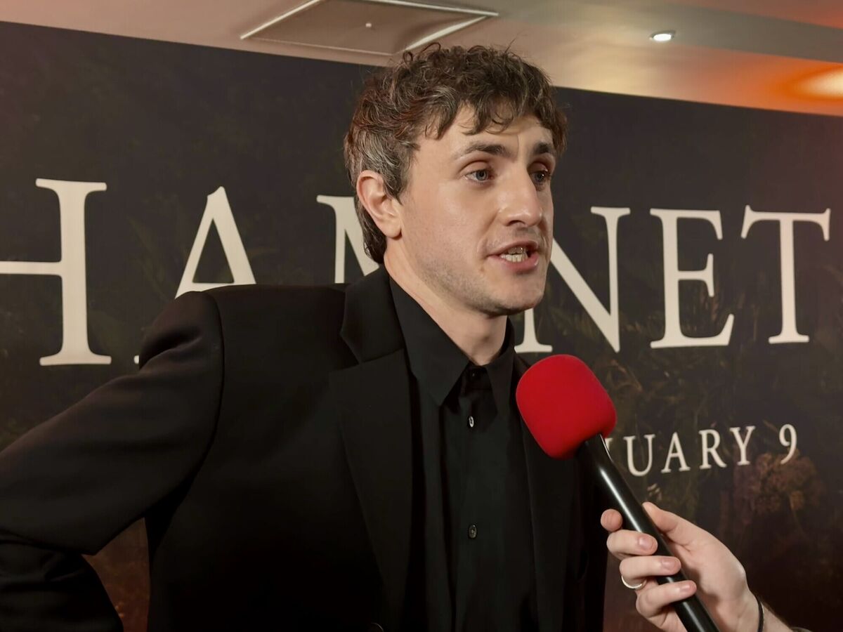 Paul Mescal paused to speak to media at the premiere of 'Hamnet' at the Light House in Dublin on Saturday. Picture: Bairbre Holmes/PA