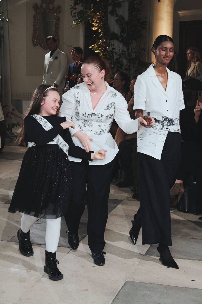 Mary O'Sullivan with her daughter Lily at Ireland Fashion Week.