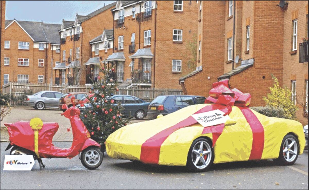 A gift-wrapped car and scooter (Ulster Herald, 14 Dec. 2006, p.62) A gift-wrapped car and scooter (Ulster Herald, 14 Dec. 2006, p.62)